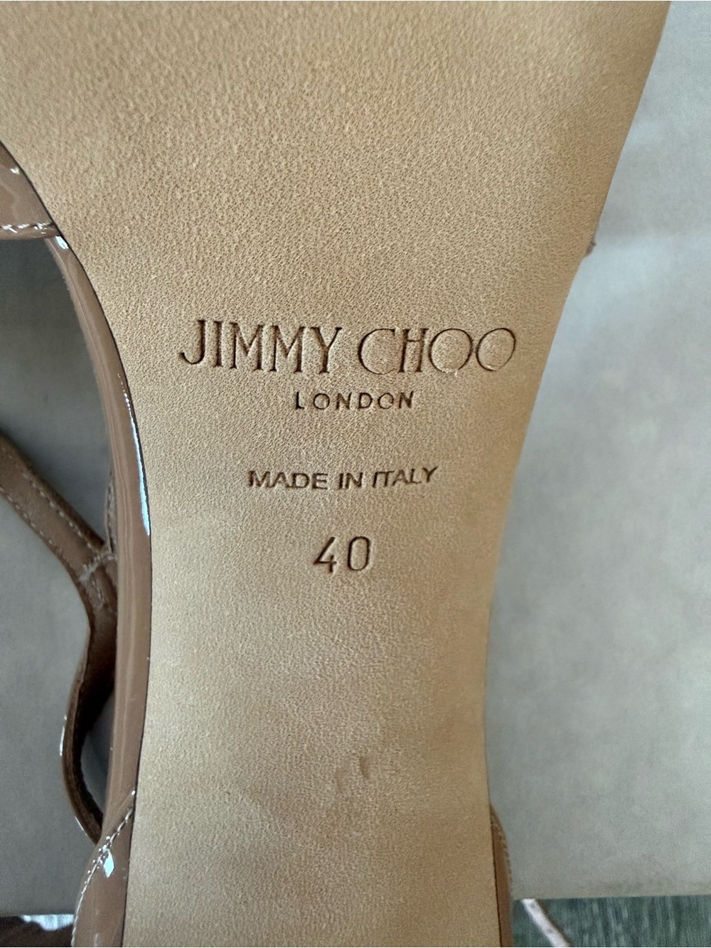 ❗️SOLD❗️Jimmy Choo Azia 95 Ballet Pink Patent Leather Strappy Sandals Size - Picture 8 of 10